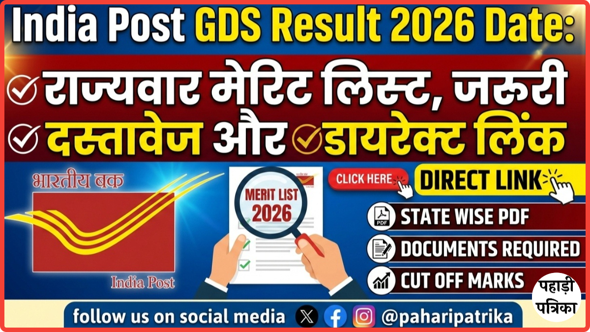 India Post GDS Result 2026 Date: राज्यवार मेरिट लिस्ट, जरूरी दस्तावेज और डायरेक्ट लिंक — Uttarakhand news photo