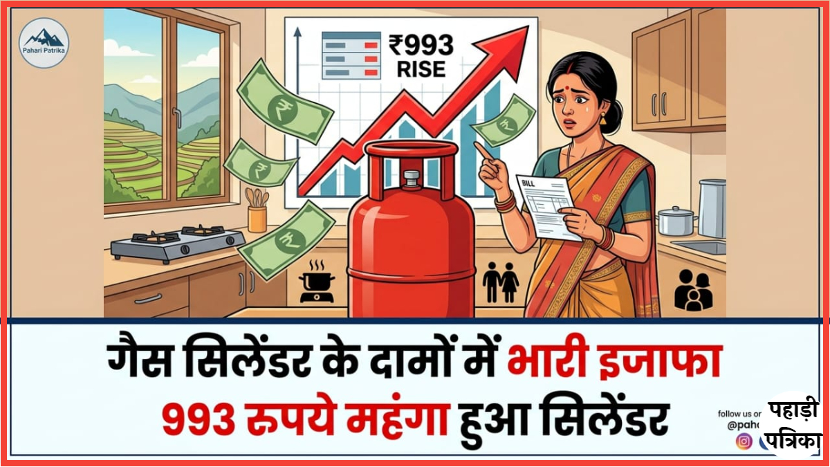 993 रुपये महंगा हुआ सिलेंडर: कॉमर्शियल गैस सिलेंडर के दामों में भारी इजाफा — Uttarakhand news photo