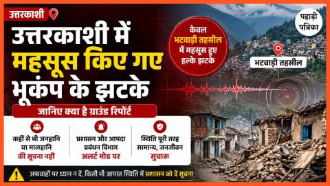 Uttarkashi News: उत्तरकाशी में महसूस किए गए भूकंप के झटके, भटवाड़ी में सबसे अधिक असर