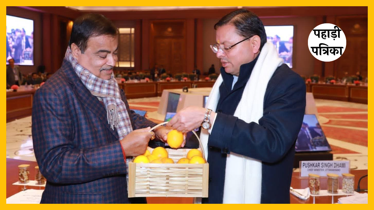 मुख्यमंत्री धामी ने दिल्ली में केंद्रीय मंत्री गडकरी की बैठक में प्रस्तुत किया वीडियो प्रेजेंटेशन